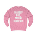 Personalisable Makeup Bag Moral Compass sweatshirt | white text crewneck