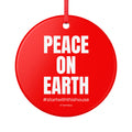 Peace On Earth Ceramic Ornament — Red Holiday Tree Decoration (#startwiththishouse)